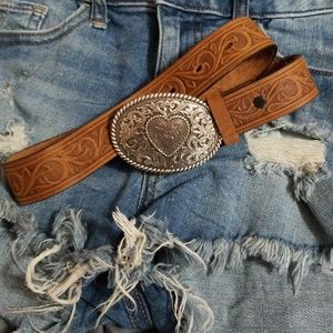 Girl's Justin Western Scroll Belt w/ buckle